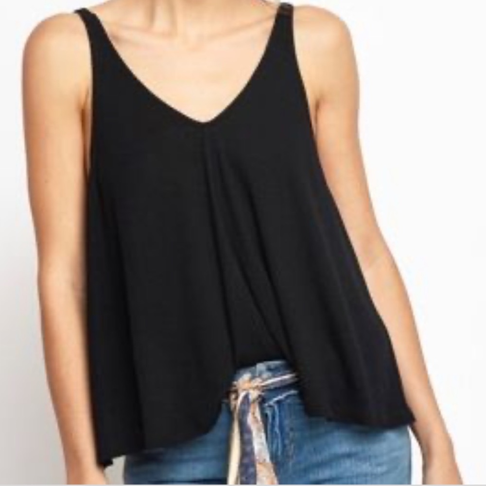 Black Free People Dani V Neck Tank Top